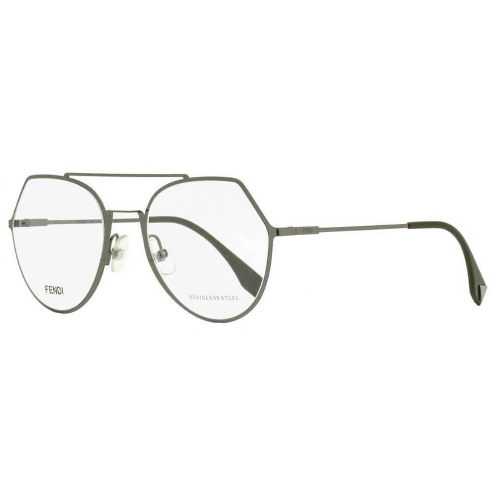New Fendi FF 0329 Eyeglasses Silver 53mm Aviator Optical Frames
